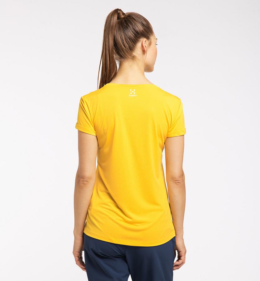 Haglöfs Womens Ridge T-Shirt Yellow New Zealand 94378IONS